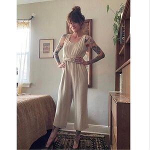 Vintage (Late) 1970s women’s belted wide leg jumpsuit